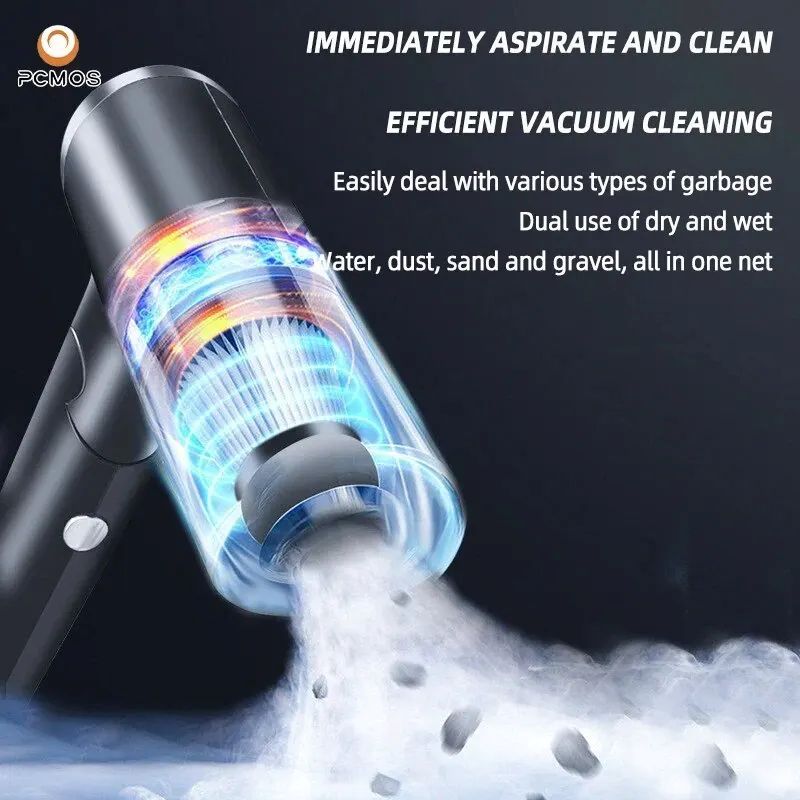 1PC Wireless Vacuum Cleaner Dual Use for Home and Car High Power Powerful Vacuum Cleaner Black