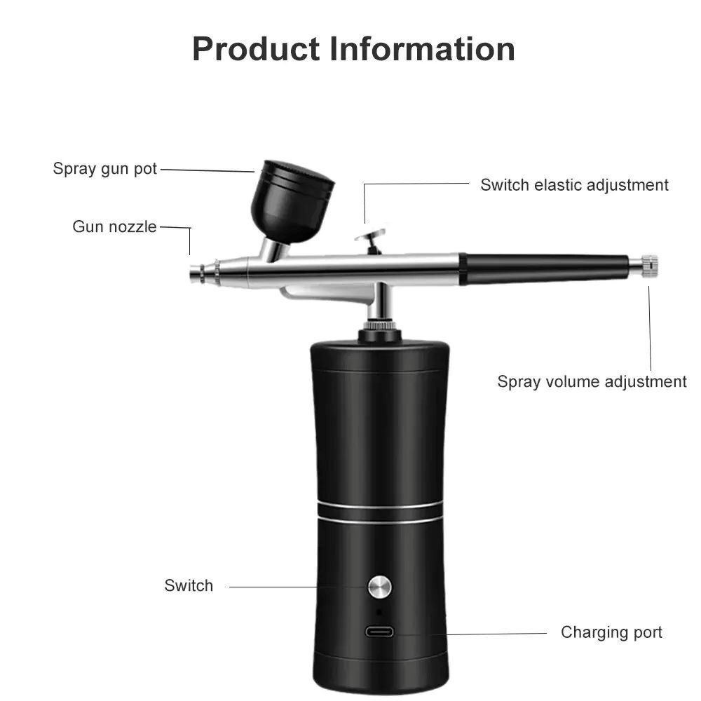 7.4v Airbrush Nail With Compressor Portable Air Brush Nails Compressor For Nail Art Painting Airbrush Compressor Paint Crafts
