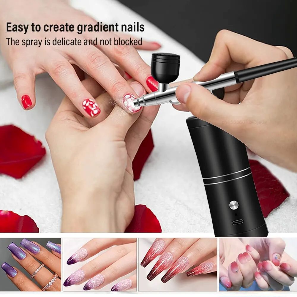 7.4v Airbrush Nail With Compressor Portable Air Brush Nails Compressor For Nail Art Painting Airbrush Compressor Paint Crafts