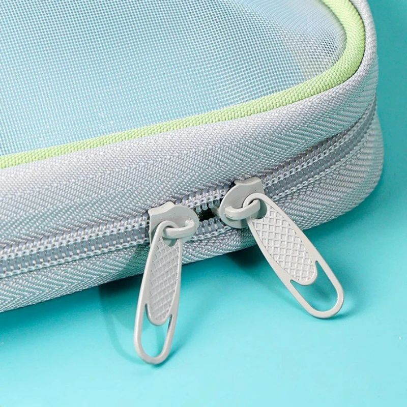 4pcs A4 Stationery Storage Bag Double-layer Mesh Zipper Bag Large Capacity Organizer Folders School Office Supplies Stationary Bag