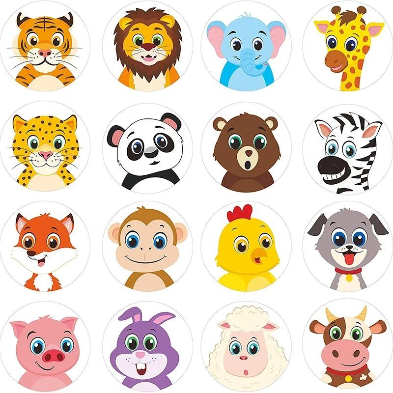 1000pcs Colorful Star Adhesive Holographic Star Stickers Zoo Farm Scrapbook Sticker Roll Labels For Kids DIY Gift Toys