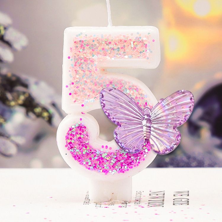 0-9 Number Cake Candles Party Supplies Birthday Candles   Purple Butterflies Candles Accessories Cake Shop Props Valentine's Anniversary Candles
﻿