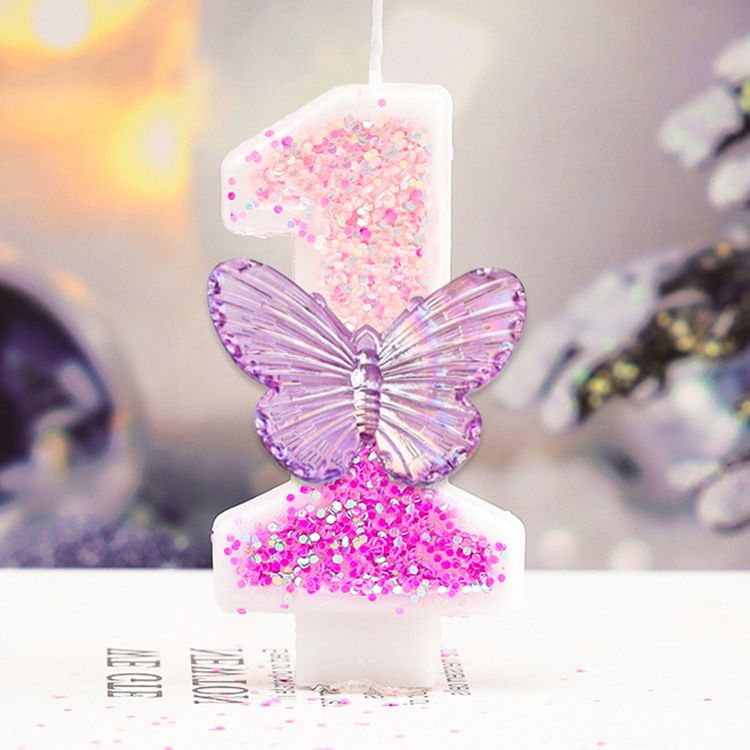 0-9 Number Cake Candles Party Supplies Birthday Candles   Purple Butterflies Candles Accessories Cake Shop Props Valentine's Anniversary Candles
﻿