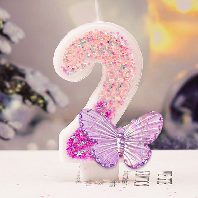 0-9 Number Cake Candles Party Supplies Birthday Candles   Purple Butterflies Candles Accessories Cake Shop Props Valentine's Anniversary Candles
﻿