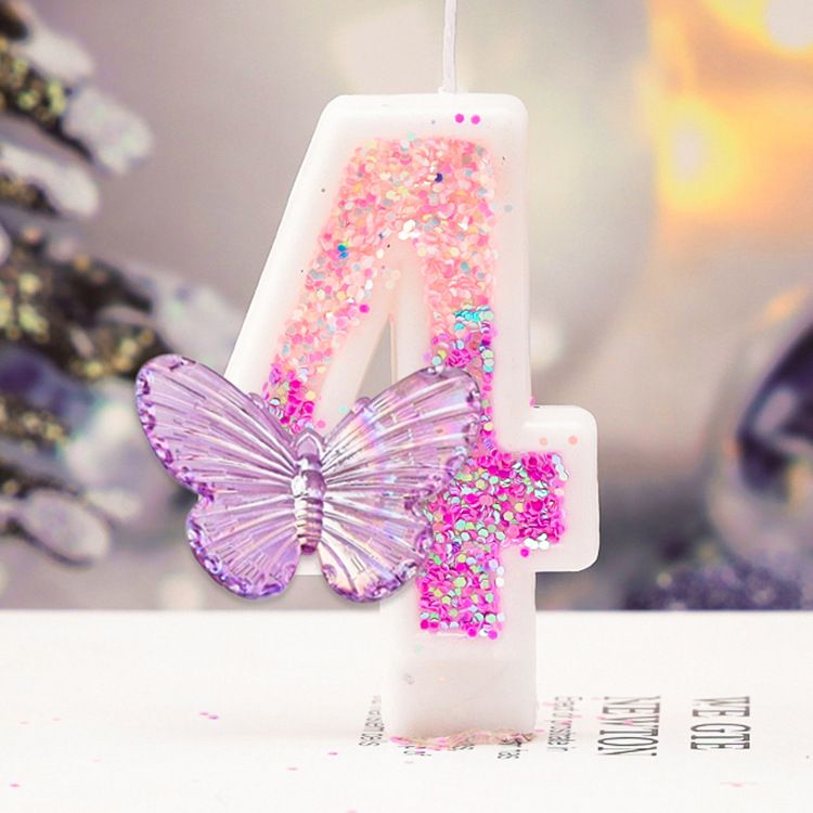 0-9 Number Cake Candles Party Supplies Birthday Candles   Purple Butterflies Candles Accessories Cake Shop Props Valentine's Anniversary Candles
﻿
