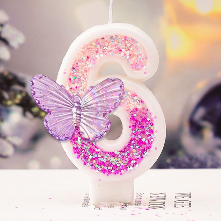 0-9 Number Cake Candles Party Supplies Birthday Candles   Purple Butterflies Candles Accessories Cake Shop Props Valentine's Anniversary Candles
﻿
