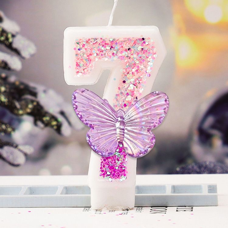 0-9 Number Cake Candles Party Supplies Birthday Candles   Purple Butterflies Candles Accessories Cake Shop Props Valentine's Anniversary Candles
﻿