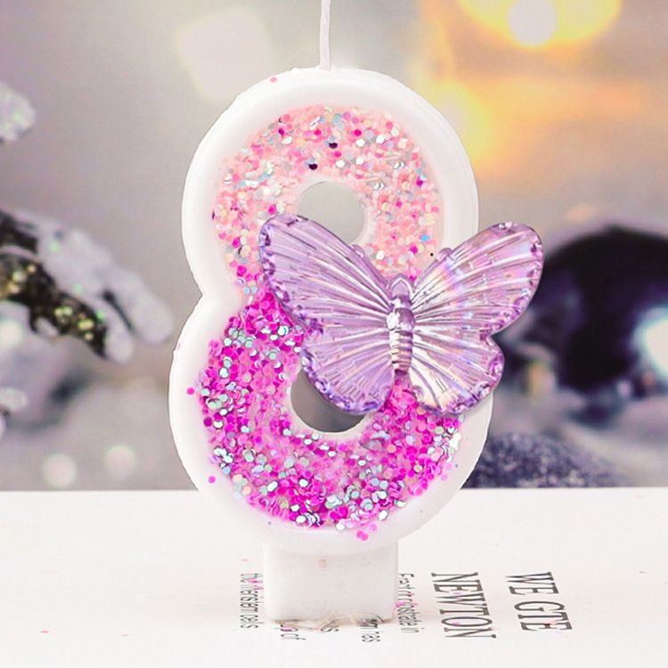 0-9 Number Cake Candles Party Supplies Birthday Candles   Purple Butterflies Candles Accessories Cake Shop Props Valentine's Anniversary Candles
﻿