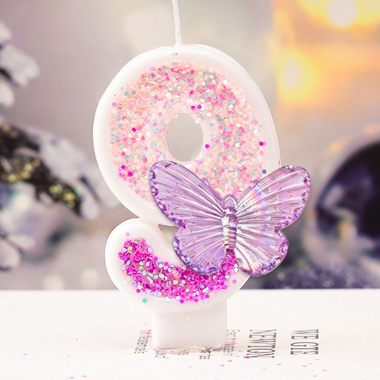 0-9 Number Cake Candles Party Supplies Birthday Candles   Purple Butterflies Candles Accessories Cake Shop Props Valentine's Anniversary Candles
﻿