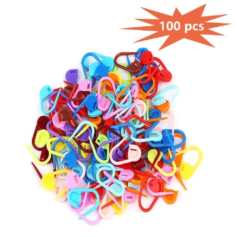100pcs Knitting Craft Sewing Needle Tool Plastic Locking Stitch Markers Crochet Hooks Safety Sewing Supplies