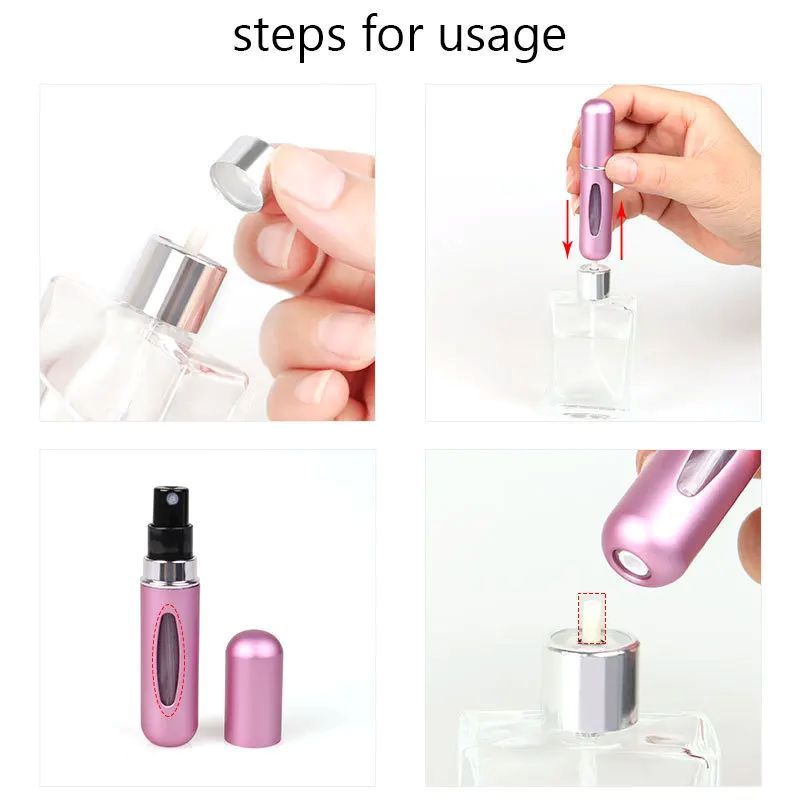 3PCS 5ml Perfume Refill Bottle Portable Mini Refillable Spray Jar Scent Pump Empty Cosmetic Containers Atomizer for Travel Tool Hot