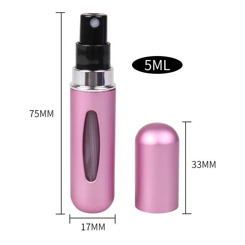 3PCS 5ml Perfume Refill Bottle Portable Mini Refillable Spray Jar Scent Pump Empty Cosmetic Containers Atomizer for Travel Tool Hot