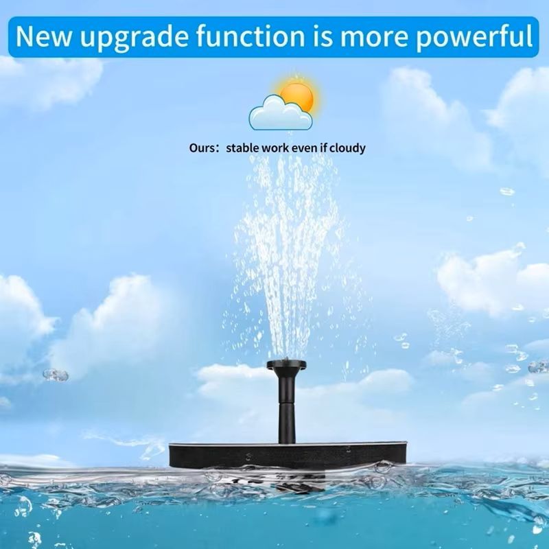 3W Solar Fountain Water Pump for Bird Bath Pond Swimming Pool Fish Tank - Outdoor Powered with 6 Nozzle Styles Garden Decor