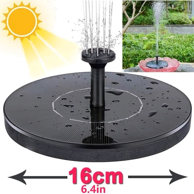 3W Solar Fountain Water Pump for Bird Bath Pond Swimming Pool Fish Tank - Outdoor Powered with 6 Nozzle Styles Garden Decor
