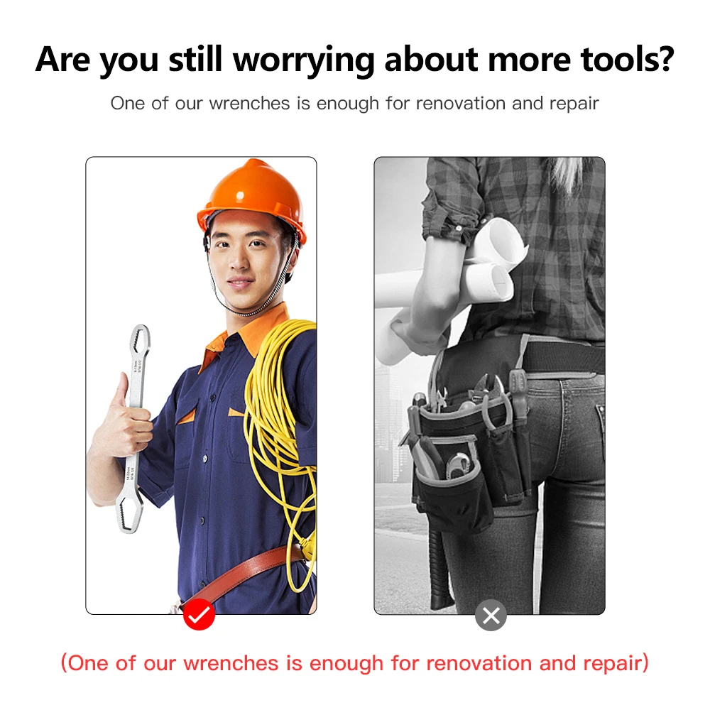 8-22mm Universal Torx Wrench Self-tightening Adjustable Glasses Wrench Board Double-head Torx Spanner Hand Tools