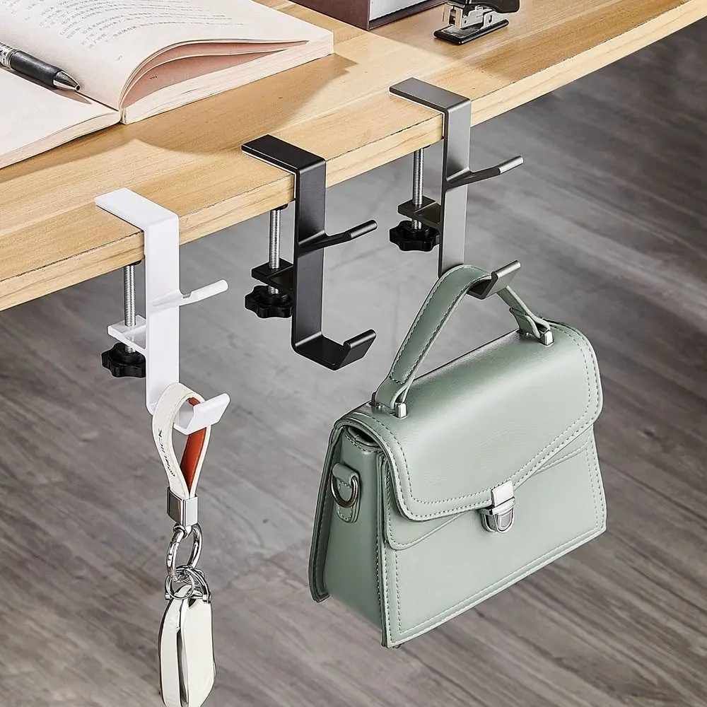3PC Adjustable Desk Edge Hook Gaming Headset Desk Hanger Backpack Storage Hanging Hook Holder Punch-free Home Office Organizer