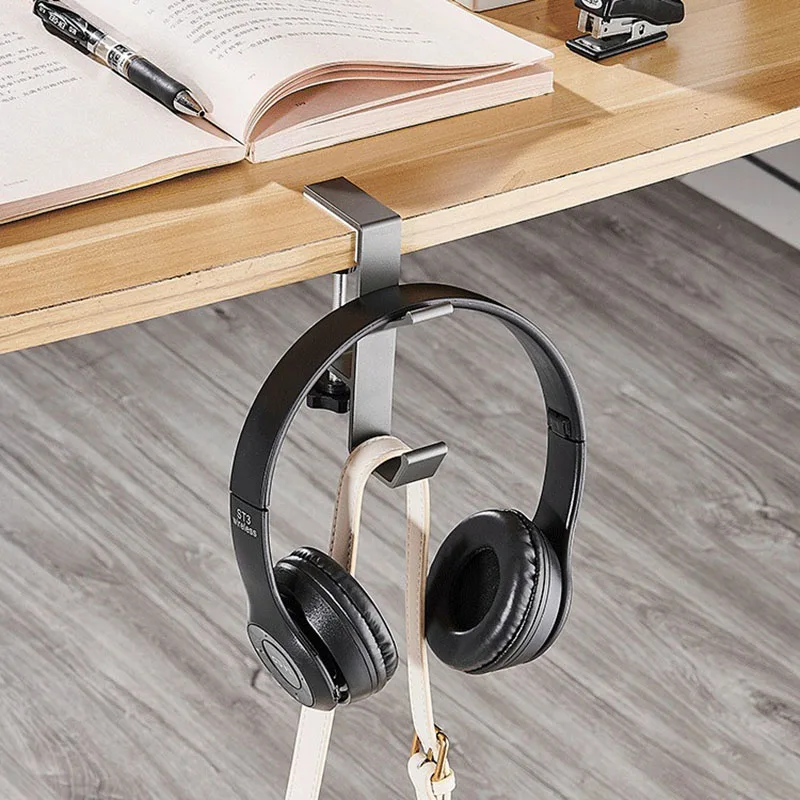 3PC Adjustable Desk Edge Hook Gaming Headset Desk Hanger Backpack Storage Hanging Hook Holder Punch-free Home Office Organizer
