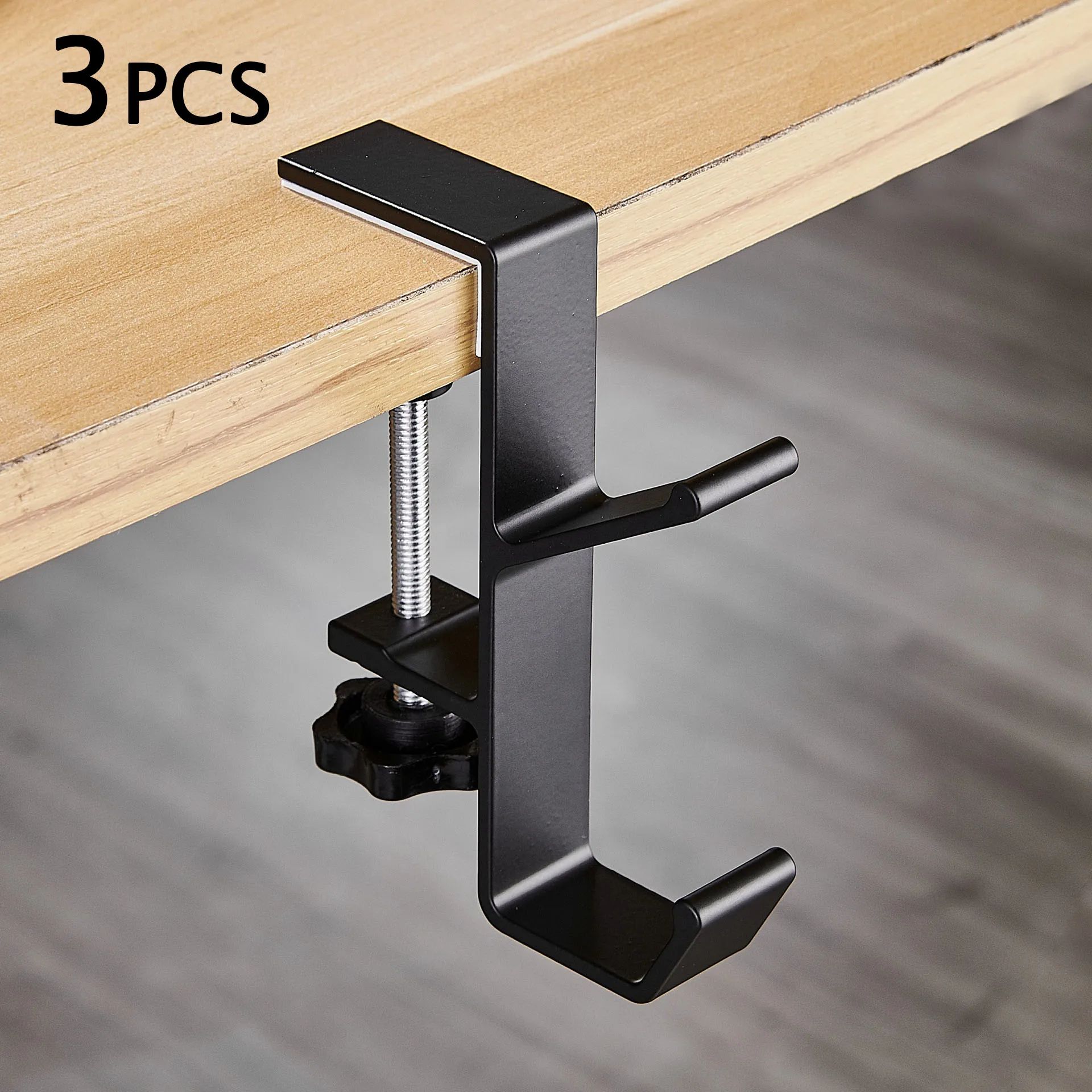 3PC Adjustable Desk Edge Hook Gaming Headset Desk Hanger Backpack Storage Hanging Hook Holder Punch-free Home Office Organizer