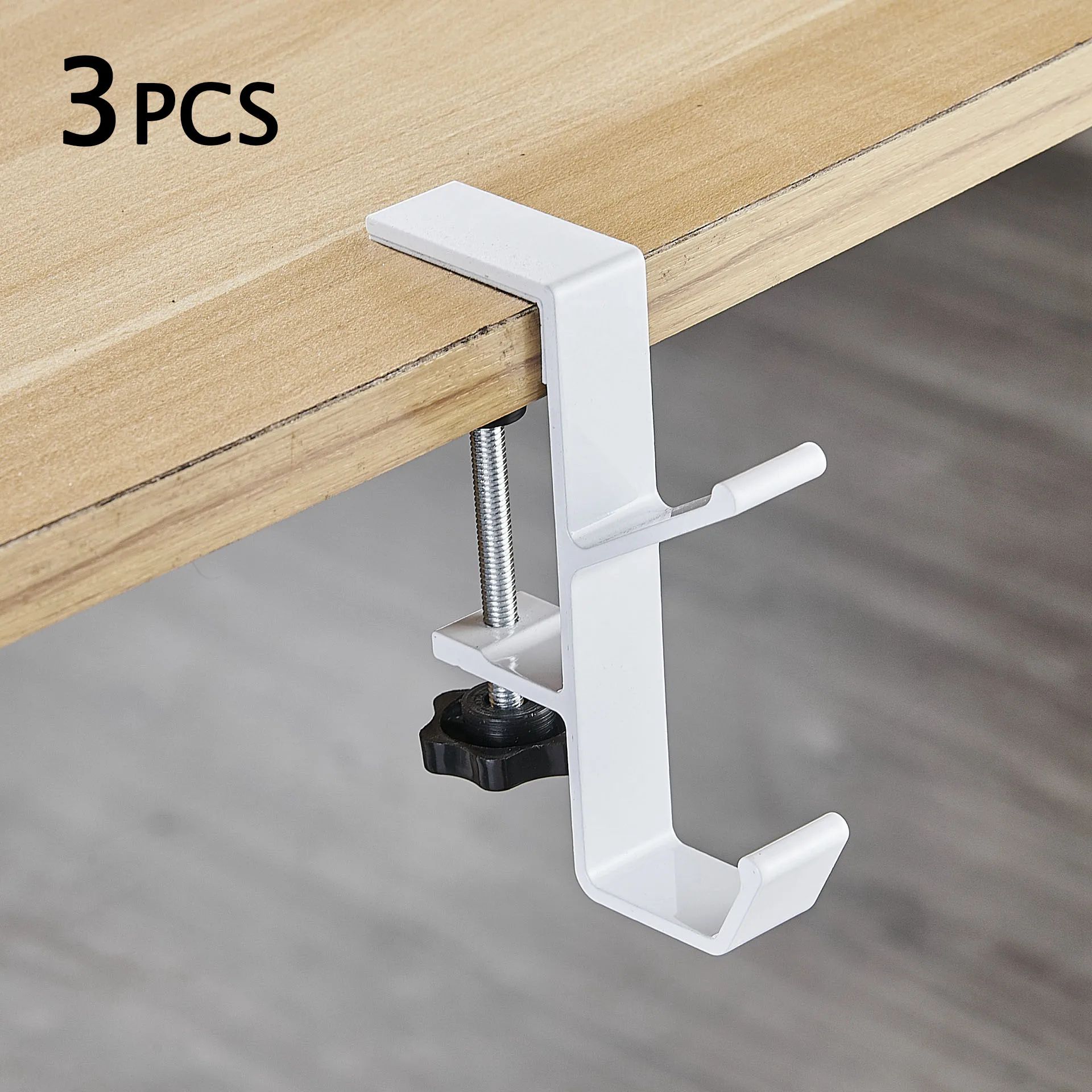 3PC Adjustable Desk Edge Hook Gaming Headset Desk Hanger Backpack Storage Hanging Hook Holder Punch-free Home Office Organizer