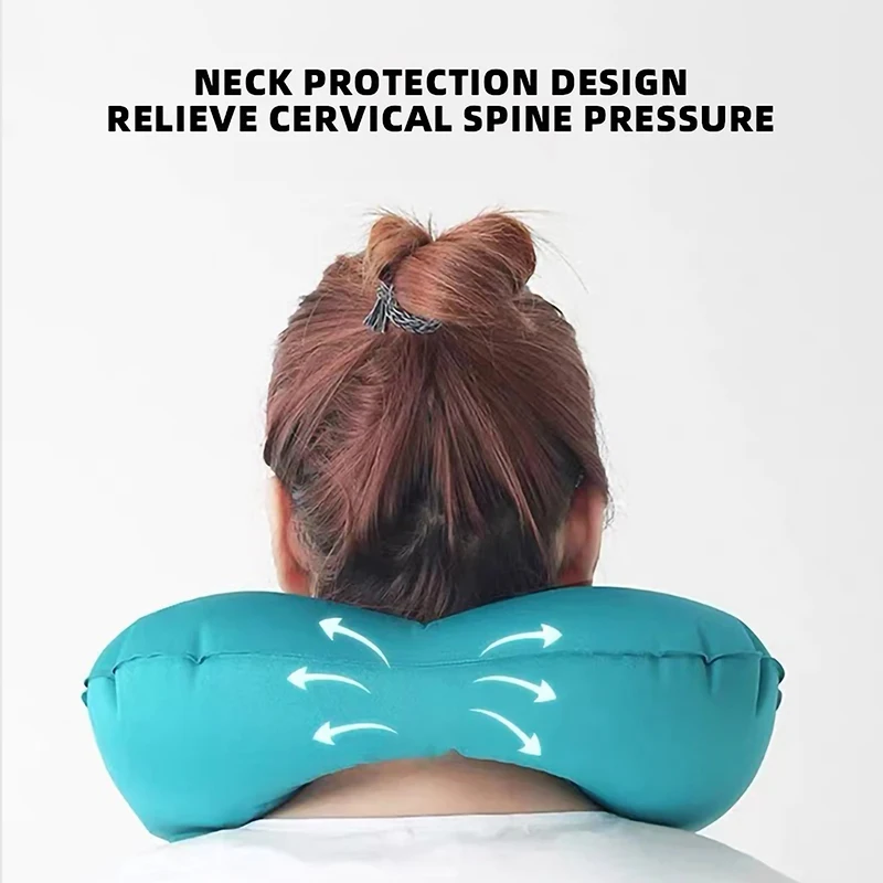 New Inflatable Pillow Travel Portable Neck Protection Pillow Press Inflatable U-shaped Pillow Travel Storage Neck Pillow