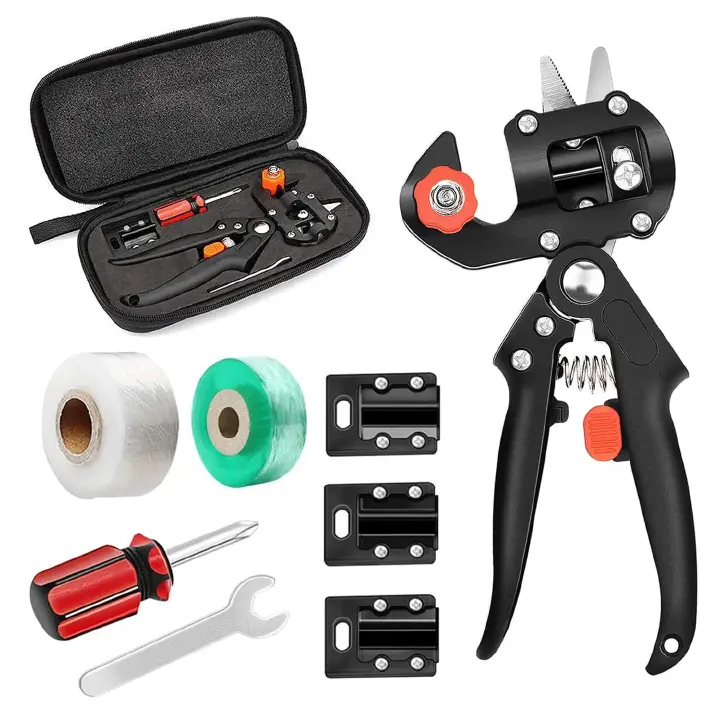 Professional Grafting Tool Kit with Grafting Tape and Scalpel Green Pruning Shears Seedling Grafting Machine Grafting Tools Fruit Tree Grafting Machine Gardening Tools