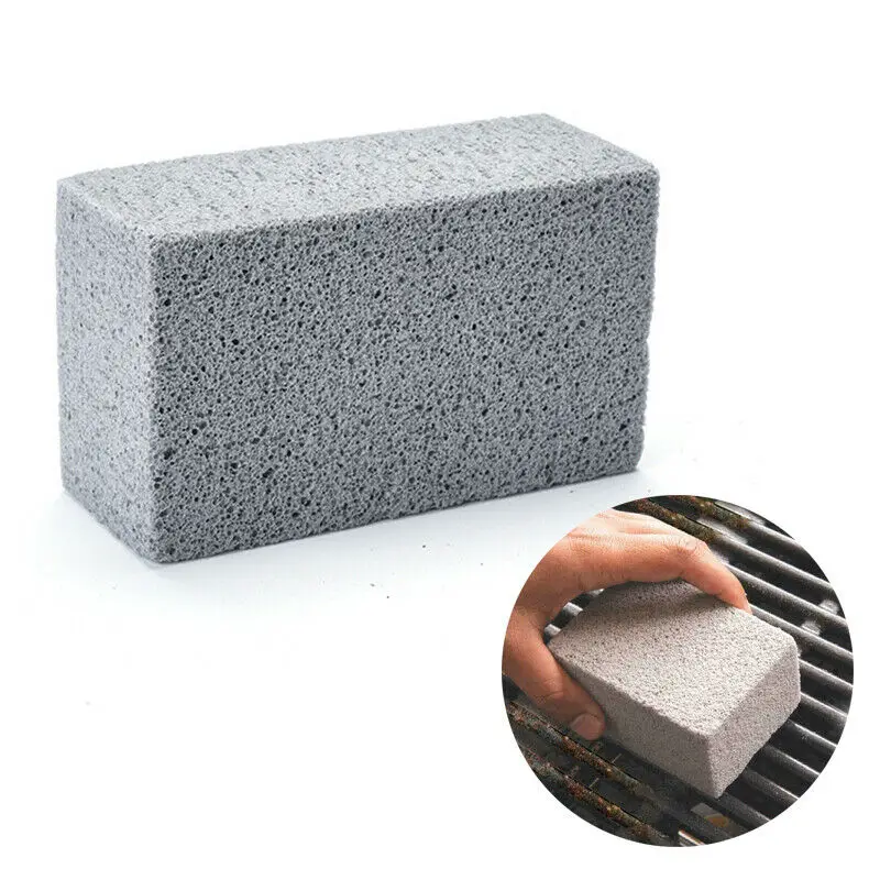 2pc BBQ Grill Cleaning Brush Brick Block Barbecue Cleaning Stone Pumice Brick For Barbecue Rack Outdoor Kitchen BBQ Tools