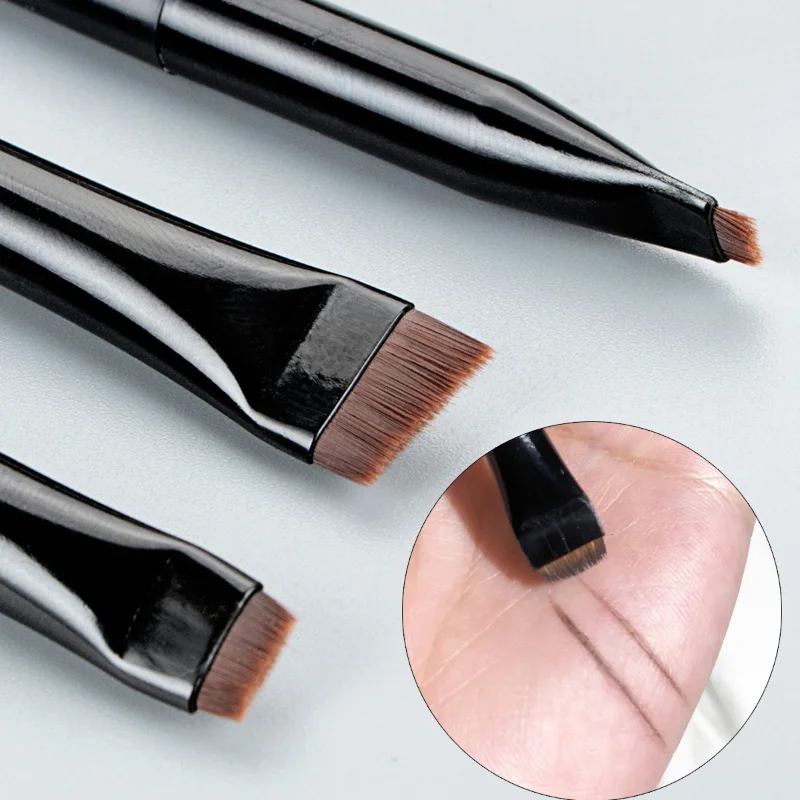 3pcs/set Blade Eyeliner Brush Eyebrow Brush Portable Flat Fine Eye Liner Brow Contour Makeup Brushes Makeup Tool