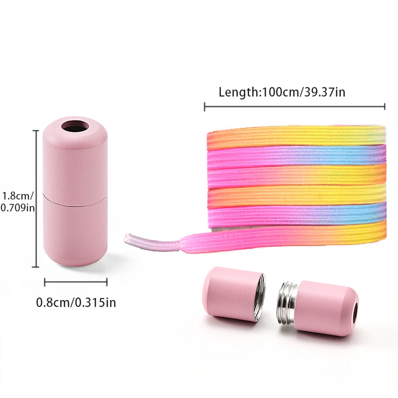1Pair No Tie Shoe Laces Colorful Buckle Shoelaces Pearl Light Colorful Fashion Without Ties Elastic Laces Sneaker