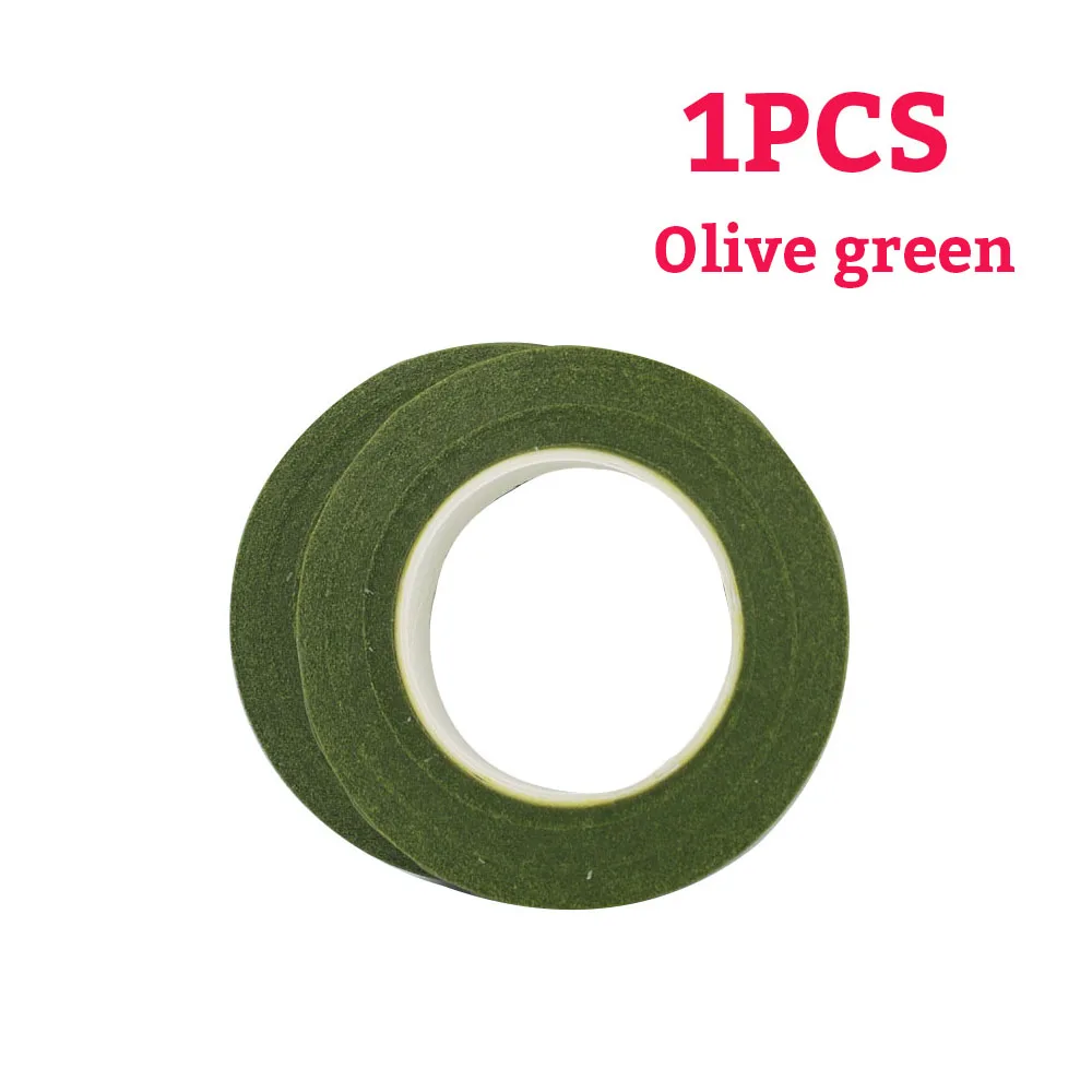 Green Flower Stem Sticks DIY Floral Material Handmade Wire Stem Floriculture Tape Self-adhesive Bouquet Floral Stem Paper Tape