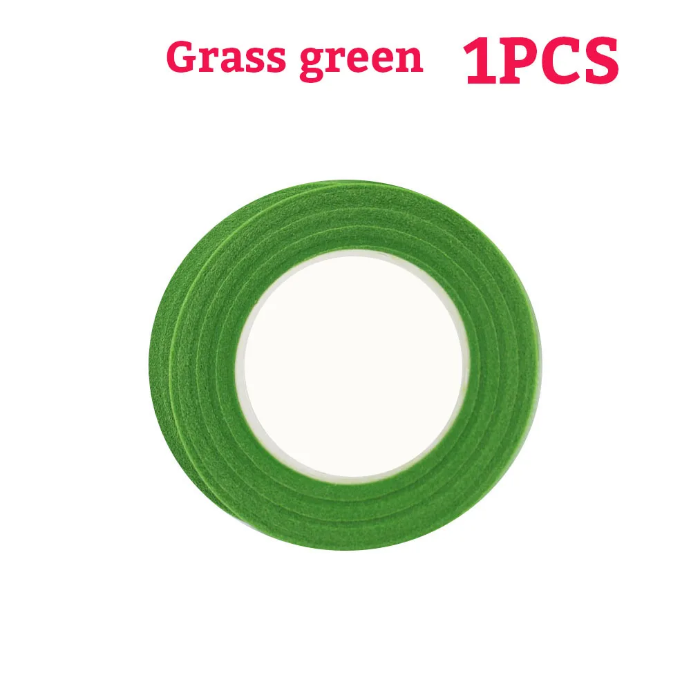 Green Flower Stem Sticks DIY Floral Material Handmade Wire Stem Floriculture Tape Self-adhesive Bouquet Floral Stem Paper Tape