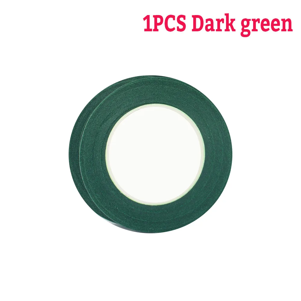 Green Flower Stem Sticks DIY Floral Material Handmade Wire Stem Floriculture Tape Self-adhesive Bouquet Floral Stem Paper Tape