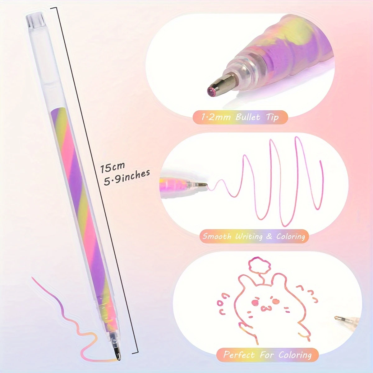 6pcs Glitter Gel Highlighter Pens Set - 1.2mm Vibrant Colors Smooth Writing, Perfect for Journals DIY Crafts Greeting Cards