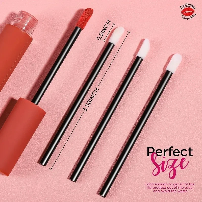 100 Pcs Disposable Lip Lint Free Applicators Lipstick Testers Wands Applicators for Makeup Lip Brushes Makeup Beauty Tool