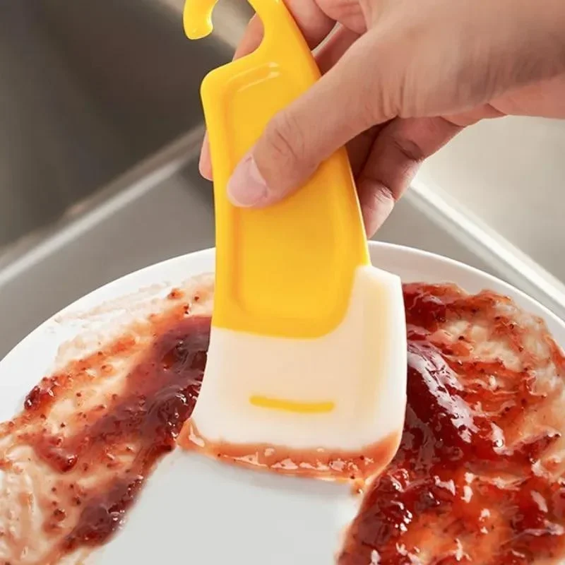 3Pcs Cleaning Spatula Kitchen Scraper Soft Blade Scraper Brush Dirty Pan Pot Dishes Cleaner Tools Cooking Baking Tool Kitchen Gadget
