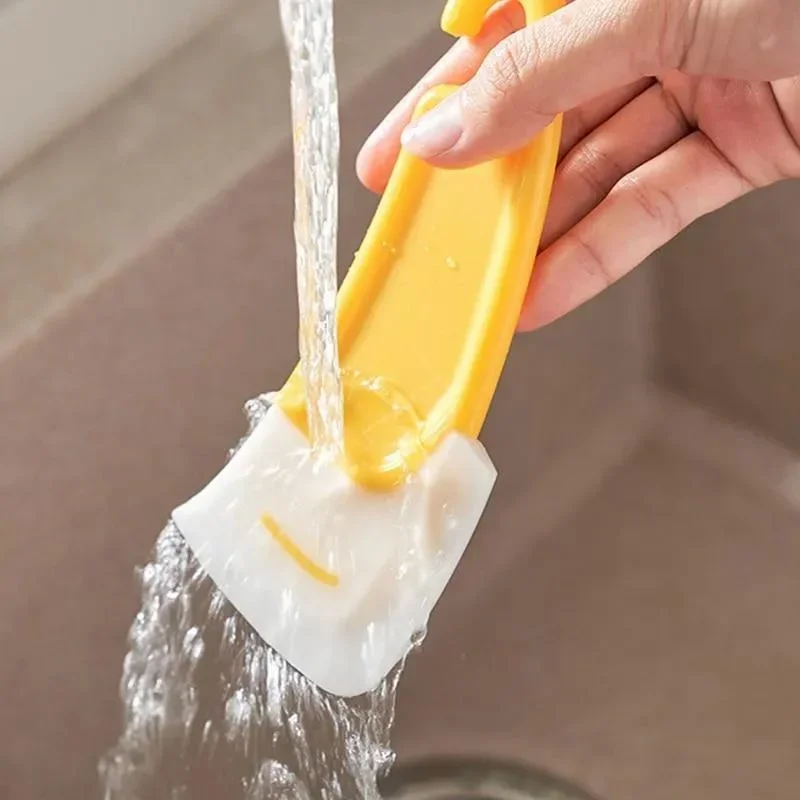 3Pcs Cleaning Spatula Kitchen Scraper Soft Blade Scraper Brush Dirty Pan Pot Dishes Cleaner Tools Cooking Baking Tool Kitchen Gadget