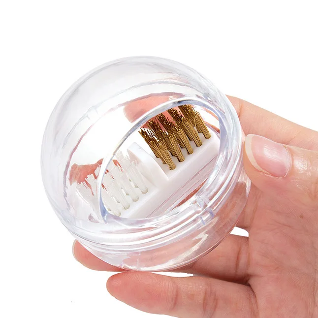 5PCS Electric Nail Drill Bits Cleaning Brush with Dustproof Box Portable Manicure Cutter Cleanser Copper Wire Brush Clean Tools