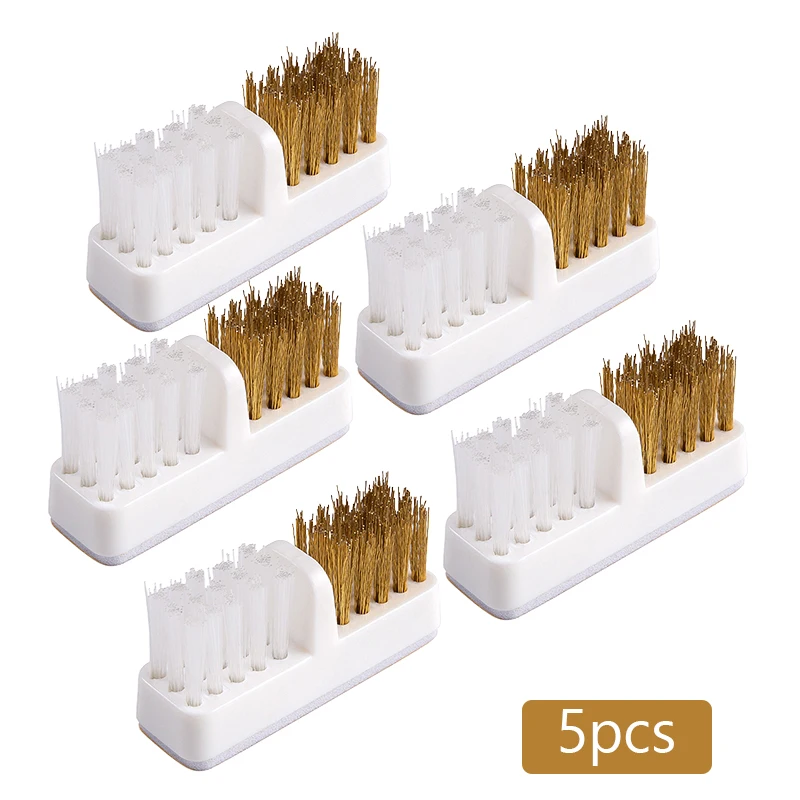 5PCS Electric Nail Drill Bits Cleaning Brush with Dustproof Box Portable Manicure Cutter Cleanser Copper Wire Brush Clean Tools