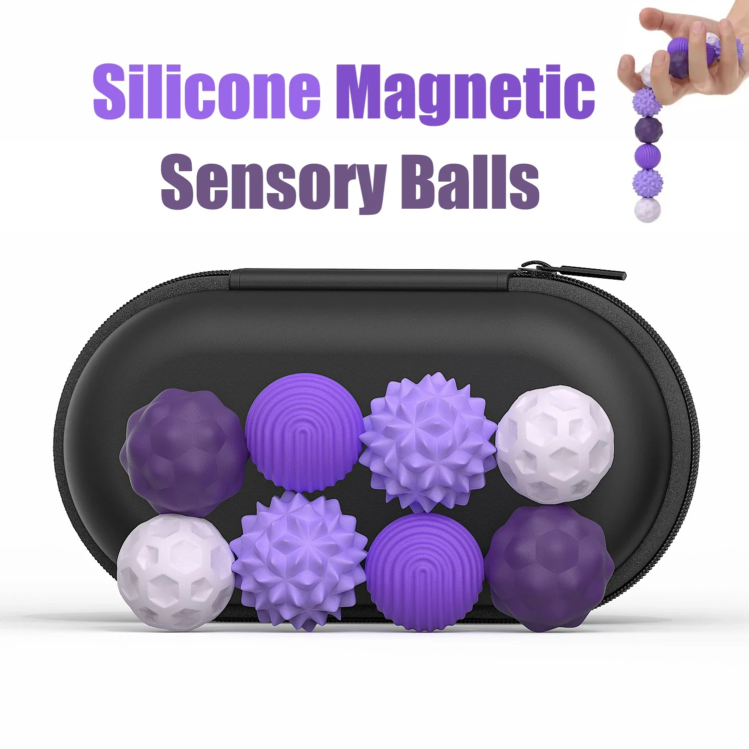 Silicone Magnetic Sensory Balls Fidget Toy Worry Balls Autism Calming Fidgeting Toy Adults Anxiety Relief Stress Sensory Toy