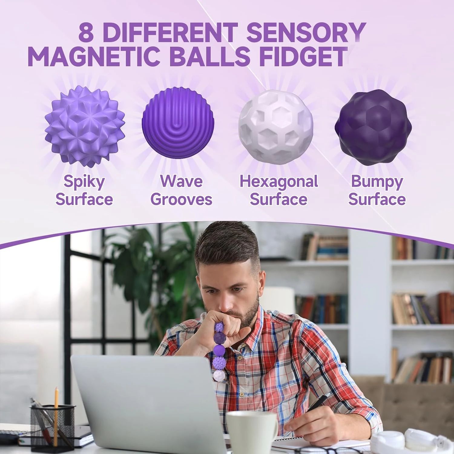 Silicone Magnetic Sensory Balls Fidget Toy Worry Balls Autism Calming Fidgeting Toy Adults Anxiety Relief Stress Sensory Toy