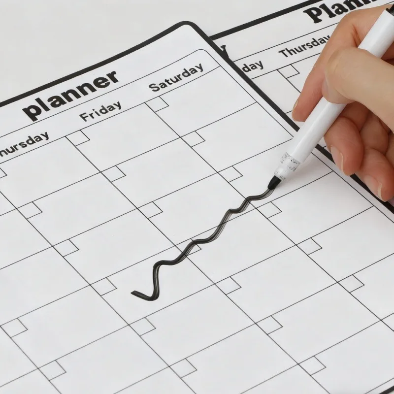 Magnetic Refrigerator Dry Erase Calendar Monthly Planner Whiteboard Record Message Board Memo Pad Fridge Magnets Kitchen Decor