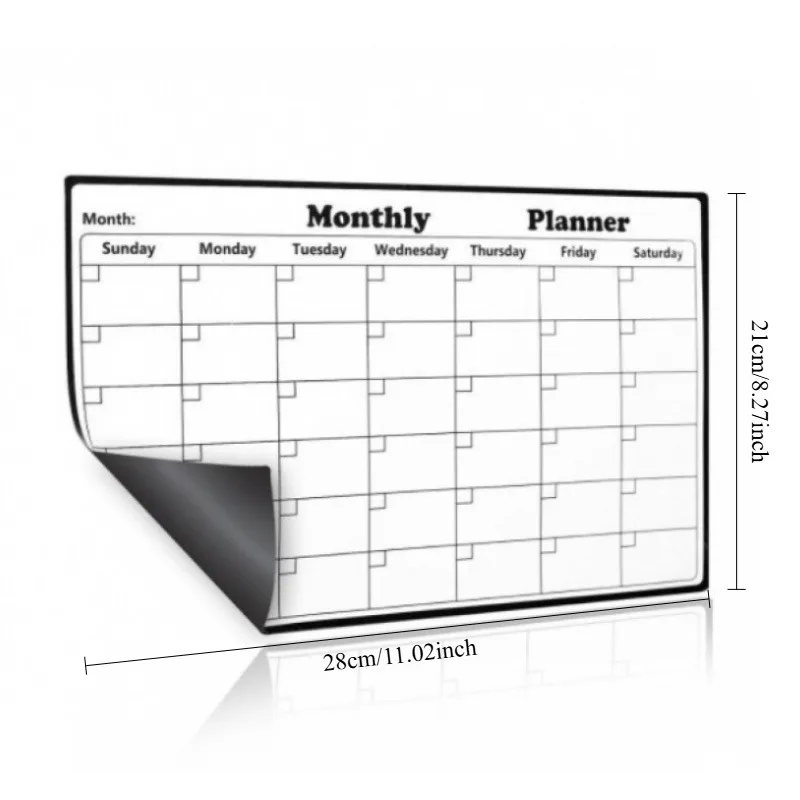 Magnetic Refrigerator Dry Erase Calendar Monthly Planner Whiteboard Record Message Board Memo Pad Fridge Magnets Kitchen Decor