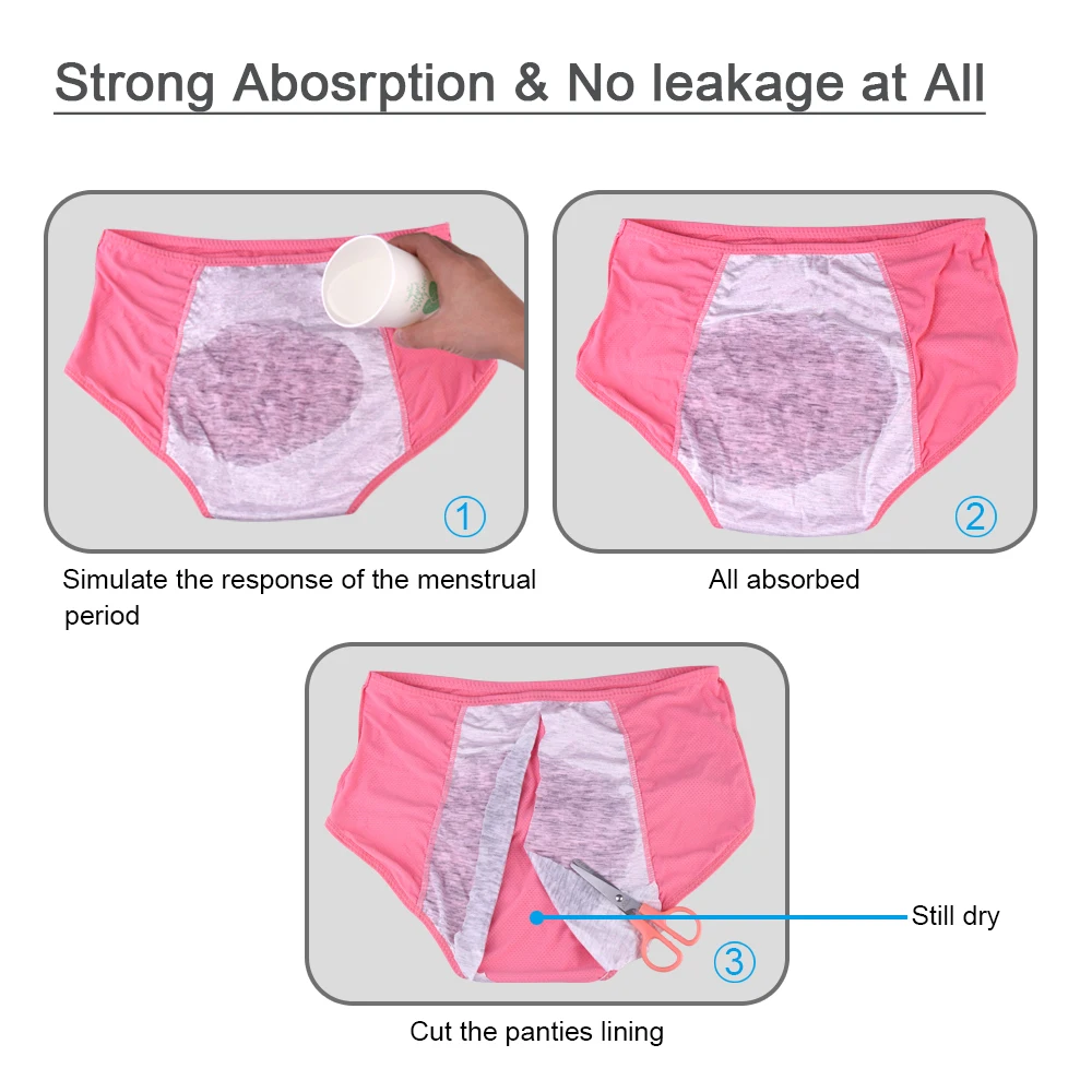 5pcs/Set Leak Proof Menstrual Panties Women Period Underwear Sexy Pants Physiological Underwear Plus Size Waterproof Briefs&Gift