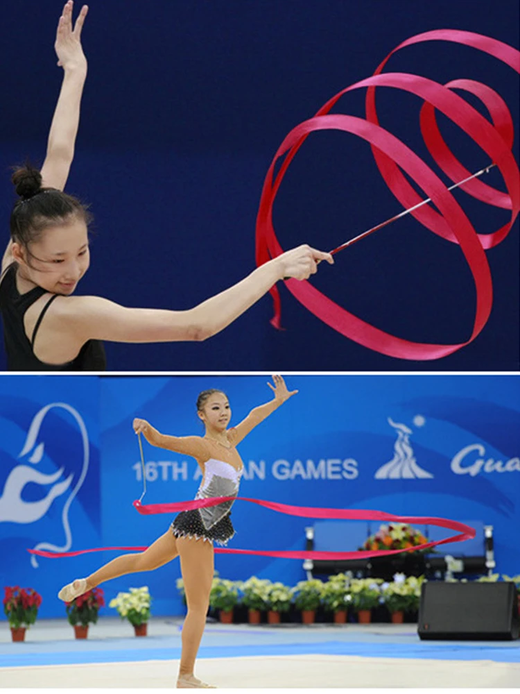 4m Artistic Gymnastics Ribbon with Rod Colorful Children Dance Ribbon Toys Outdoor Sports Toys Performance Props Kids Gifts TMZ