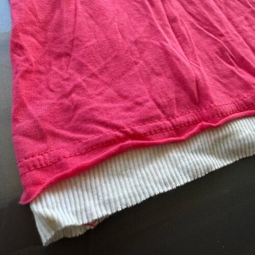 2025 T-shirts fashion summer women's fashionable pink ladies cotton rosy red fake two pieces lady clothing shirt sexy scoop neck short sleeve leisure comfort