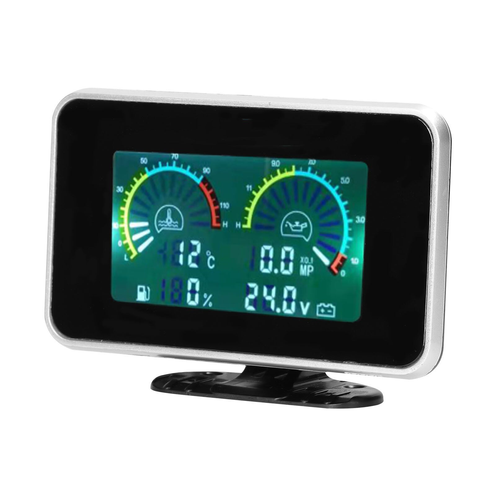 1pc 4-in-1 Car LCD Digital Meter Oil Pressure Voltage Water Temperature Fuel Gauge