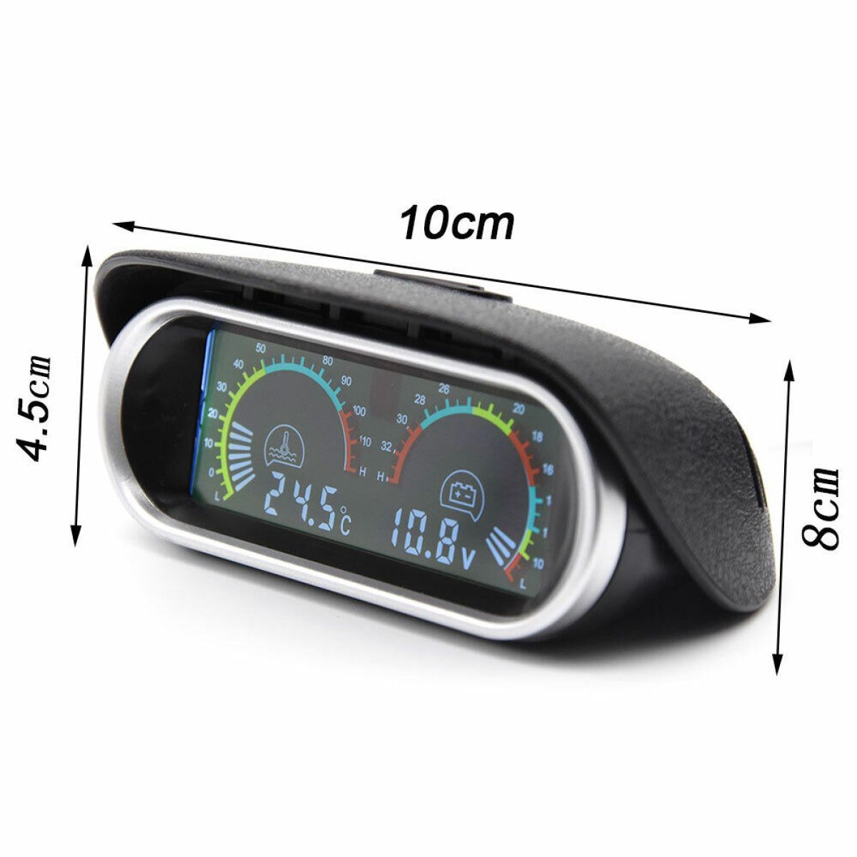 1pc Car LCD 2 in 1 Car Truck Water Temperature Gauge Meter Voltmeter Voltage Gauge