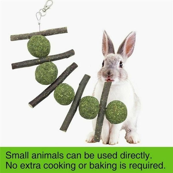 Pet Teeth Grinding Toys Tree Hanging Hamster Small Animal Wood Cookie For Rabbit Rabbit Hamster Chew Grass Ball Branch Molar Guinea Pig Pet Teething Grinding Toy