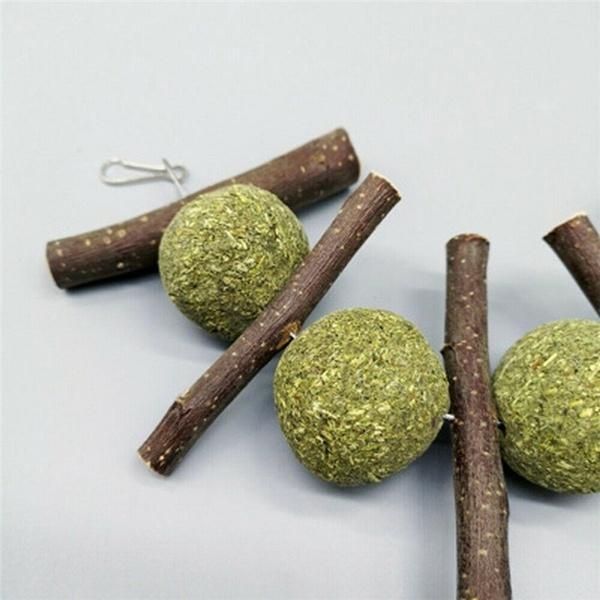 Pet Teeth Grinding Toys Tree Hanging Hamster Small Animal Wood Cookie For Rabbit Rabbit Hamster Chew Grass Ball Branch Molar Guinea Pig Pet Teething Grinding Toy