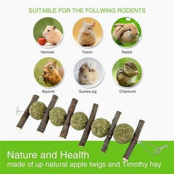 Pet Teeth Grinding Toys Tree Hanging Hamster Small Animal Wood Cookie For Rabbit Rabbit Hamster Chew Grass Ball Branch Molar Guinea Pig Pet Teething Grinding Toy