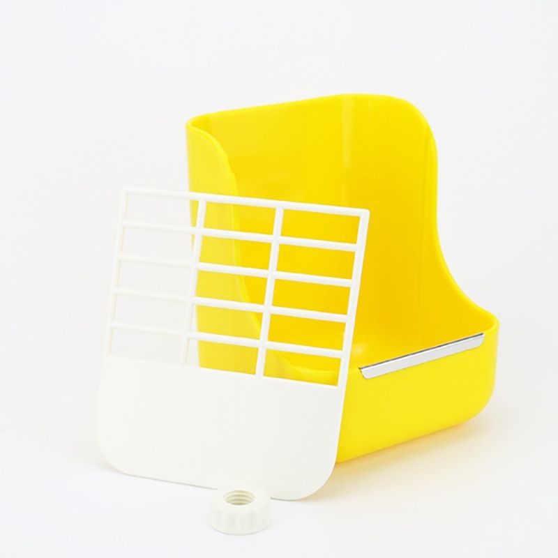 2in1 Plastic Grass Bowl Rack Hay Cat Small Animals Bowl Small Pet Rabbit Hay Grass Feeder Rack Fixed External Shelf